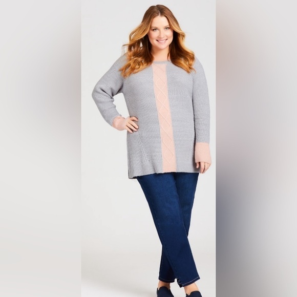 Avenue Lurex Color Blocked Sweater 14/16 - Picture 3 of 11